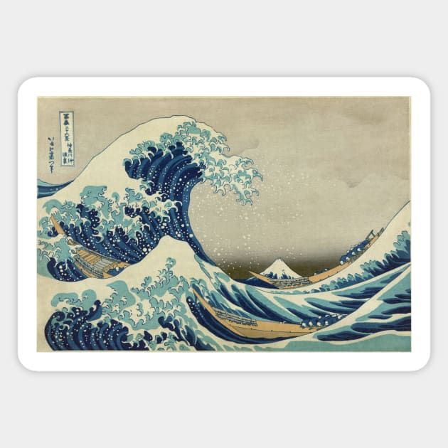 The Great Wave off Kanagawa - Katsushika Hokusai Sticker by themasters